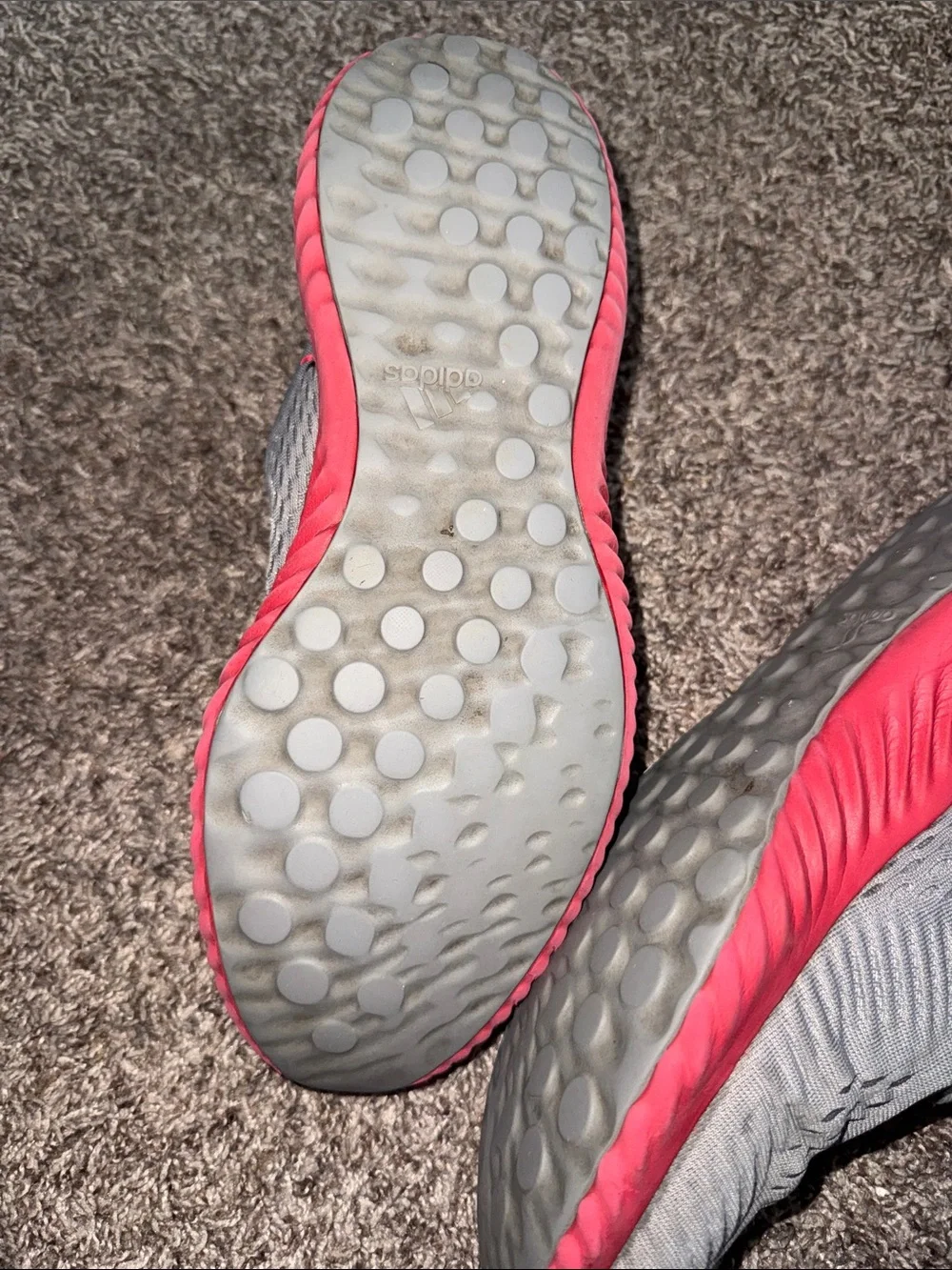 adidas Grey and red Men's Athletic Running comfy Shoes sz 12.5